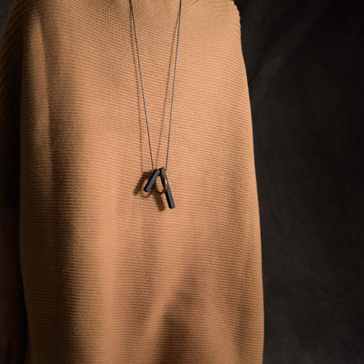 Collier pendentif illumination en bois d'ébène Buddha Stones et cercle zen - image 3