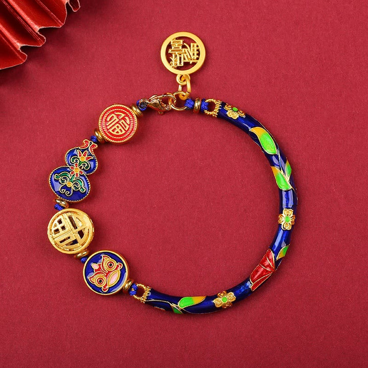 Bracelet tibétain en calebasse, porte-bonheur, lion, richesse, chance
