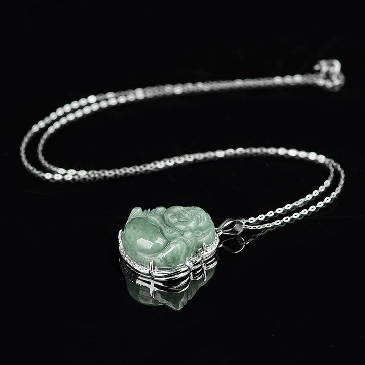 Buddha Stones en argent sterling 925 et jade Bouddha rieur - image 10