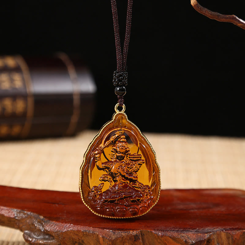 Collier avec pendentif en cristal de sérénité du Bouddha tibétain Liuli - Bouddha orange - image 11