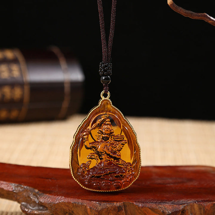 Collier avec pendentif en cristal de sérénité du Bouddha tibétain Liuli - Bouddha orange - image 11