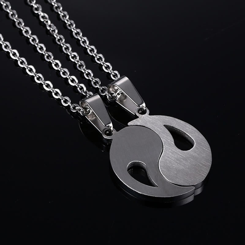 Collier avec pendentif Yin Yang pour couple, 2 pièces