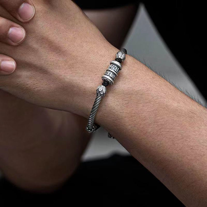 Bracelet tressé Buddha Stones Om Mani Padme Hum Lotus Peace