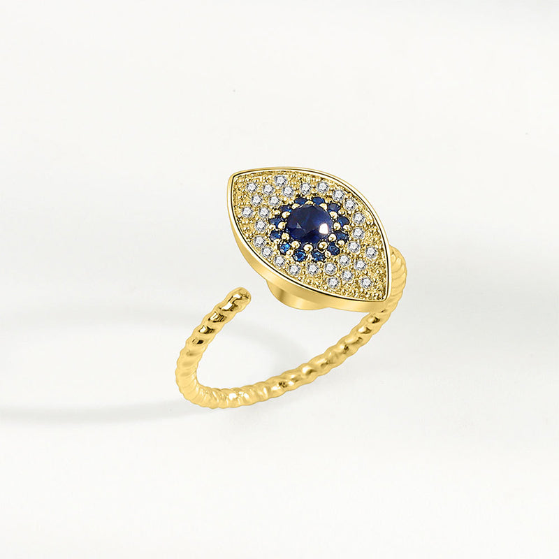 Bague rotative en argent sterling 925 avec protection contre le mauvais œil