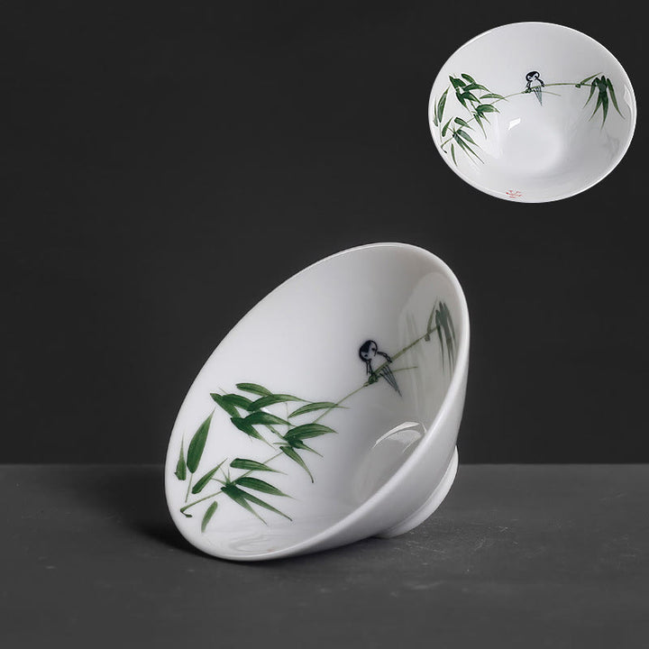 Buddha Stones Vintage Prune Orchidée Bambou Chrysanthème Lotus Koi Poisson Tasse à Thé en Céramique Tasses à Thé Kung Fu