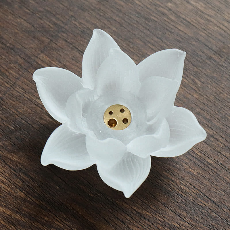 Brûle-encens en forme de bâton de méditation et de guérison en cristal Lotus Liuli de Buddha Stones - image 12