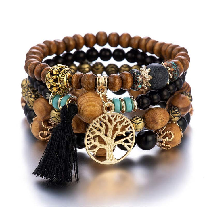 Bracelet de guérison à pampilles en bois de wengé