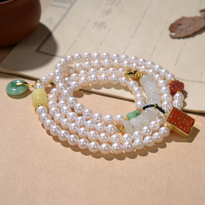 Bracelet en argent sterling 925 avec Buddha Stones Hetian et agate rouge, double bonheur, ambre, chance, quadruple tour