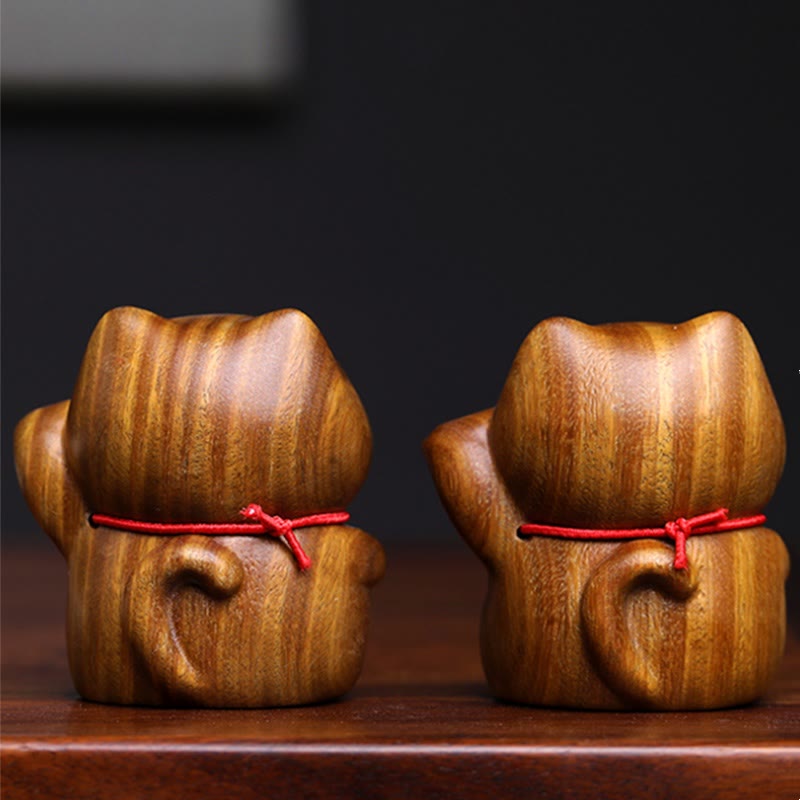 Buddha Stones de Santal Vert Petit Mini Mignon Chat Porte-Bonheur Décorations de Paix - image 5