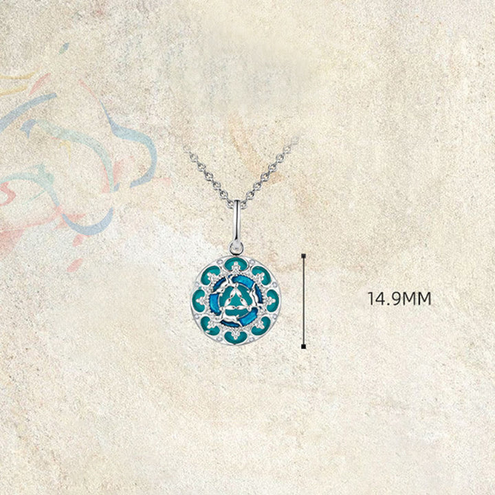 Collier pendentif en argent sterling 925 avec trois lapins en turquoise ronde de Buddha Stones