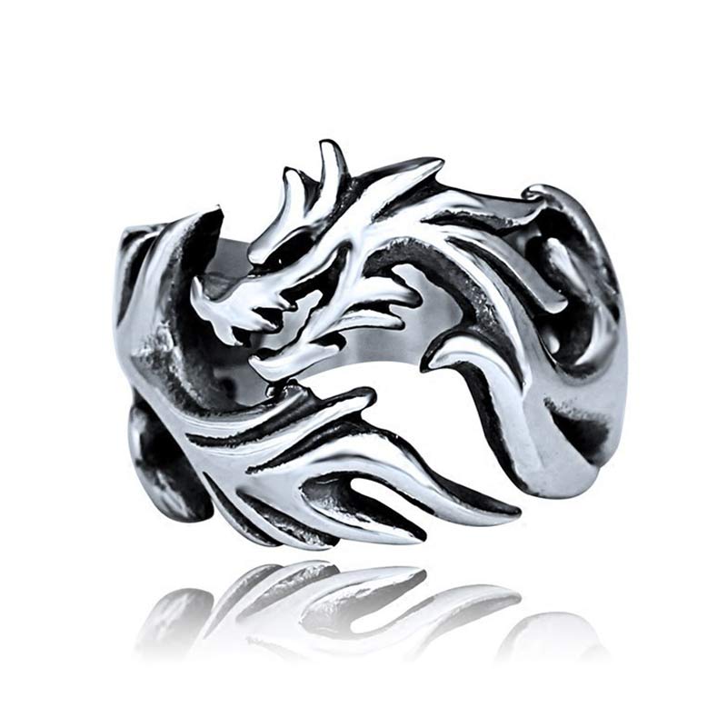 Bague ajustable avec force de protection et motif dragon et Buddha Stones - image 20