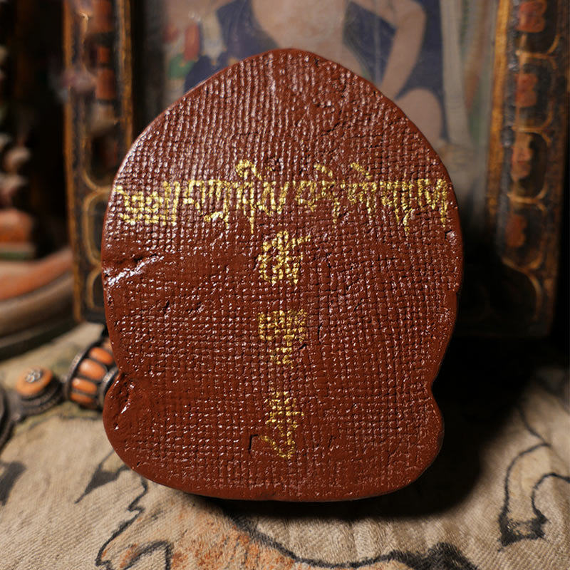 Buddha Stones Mini Daikokuten Dieu de la richesse Bouddha Tibet Argile Sérénité Décoration de la maison - image 2