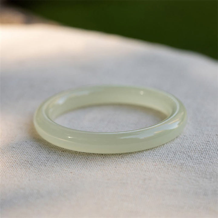 Bracelet manchette en jade naturel d'Afghanistan Buddha Stones Abondance - image 6