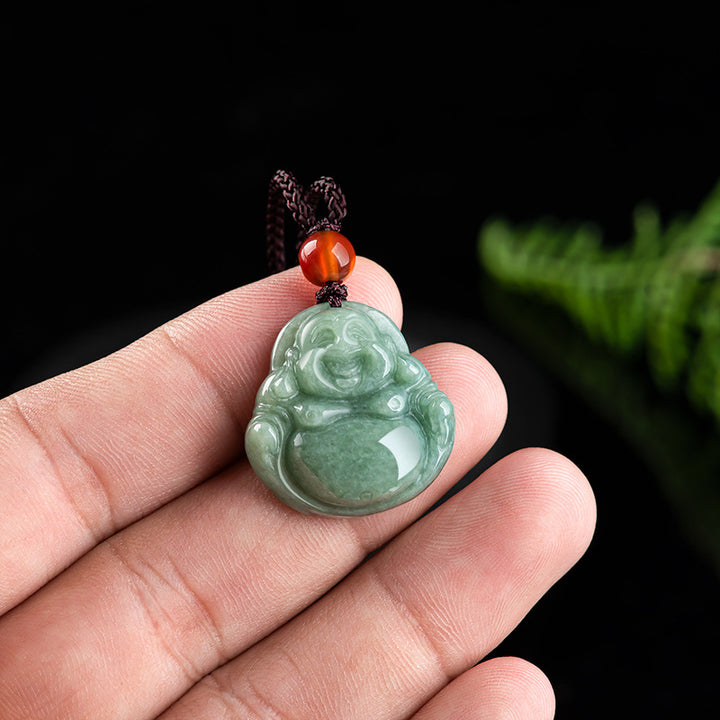 Collier pendentif en jade cyan Bouddha rieur Bouddha rieur Buddha Stones - image 7