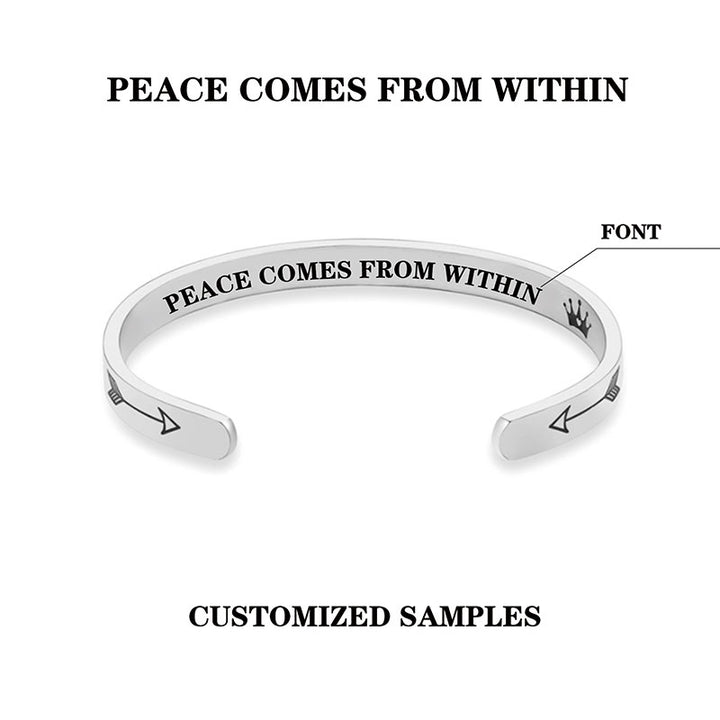 Bracelets inspirants en Buddha Stones Cadeau personnalisé pour elle Lui Mantra gravé Bracelet manchette Bijoux couronne