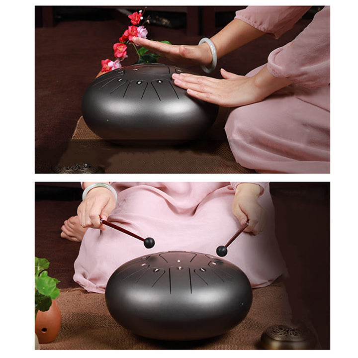 Buddha Stones Steel Tongue Drum Kit de batterie de yoga de méditation de pleine conscience de guérison sonore 11 notes 8 pouces