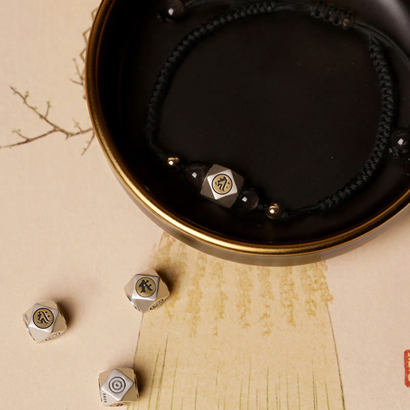 Bracelet tressé calme en cinabre avec Bouddha du zodiaque chinois en argent sterling 925 fait à la main avec Buddha Stones - image 5