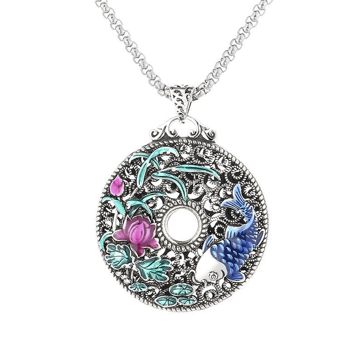 Collier pendentif Buddha Stones Koi Fish Lotus Peace Buckle Fu Character Wealth Luck - image 5