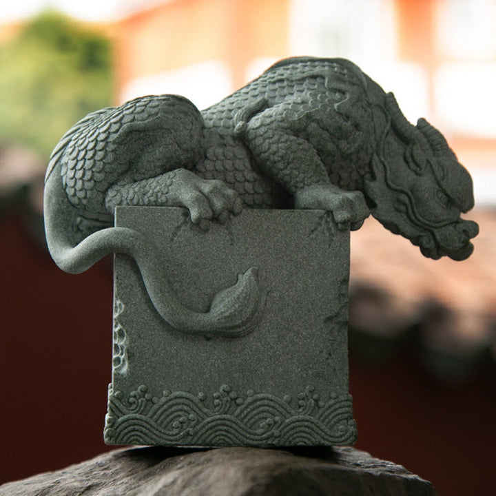 Buddha Stones Feng Shui Debout Assis Dragon Succès Chance Décoration de la Maison