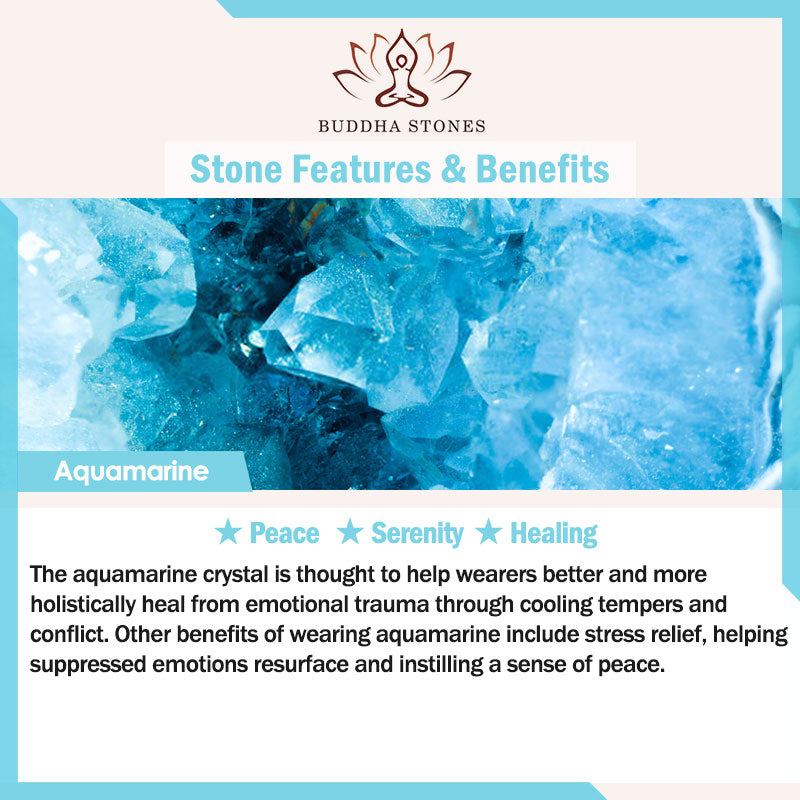 Buddha Stones et aigue-marine naturelle