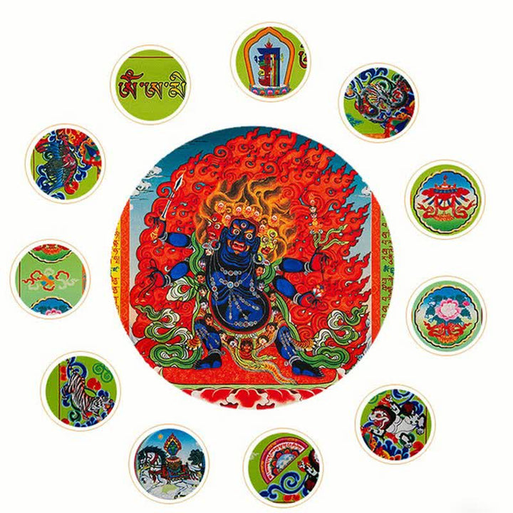 Buddha Stones Drapeau de prière extérieur tibétain à 10 couleurs représentant le Bouddha Cheval du Vent, symbole de guérison et de bon augure - image 19