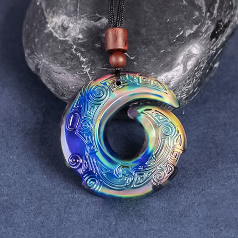 Le changement de couleur améliore la chance et le motif de conception du pendentif en cristal Liuli