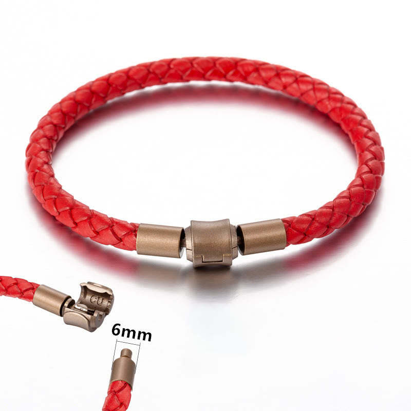 Bracelet tressé en cuir vintage Buddha Stones