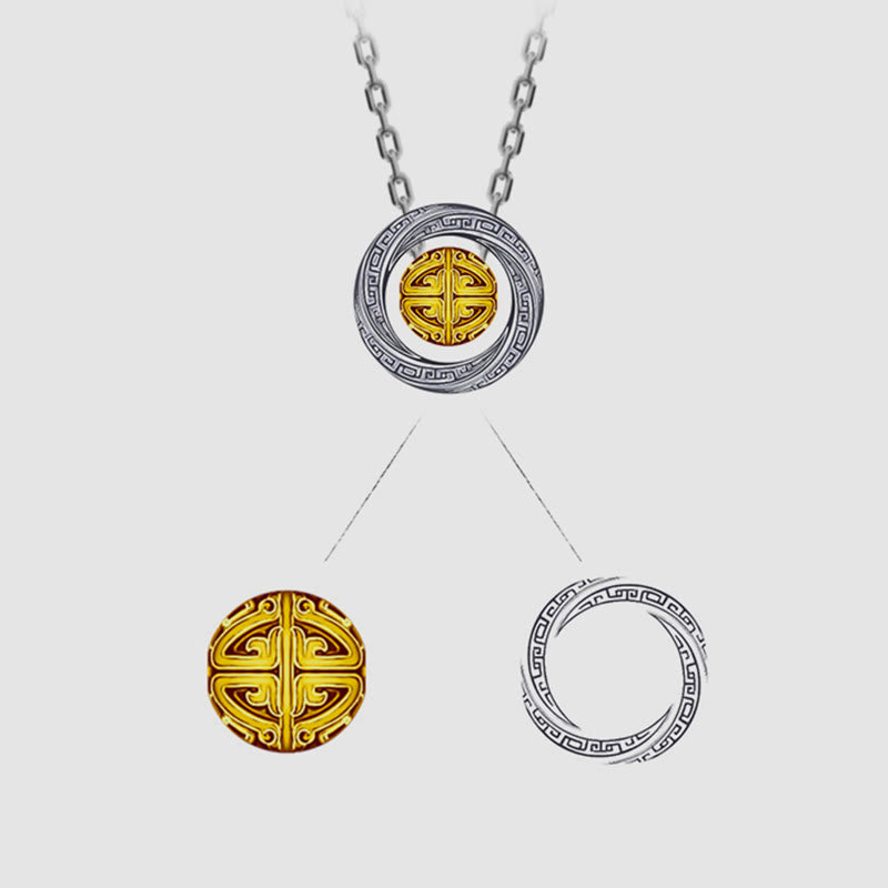 Collier pendentif porte-bonheur en cuivre avec perles Mobius et Buddha Stones