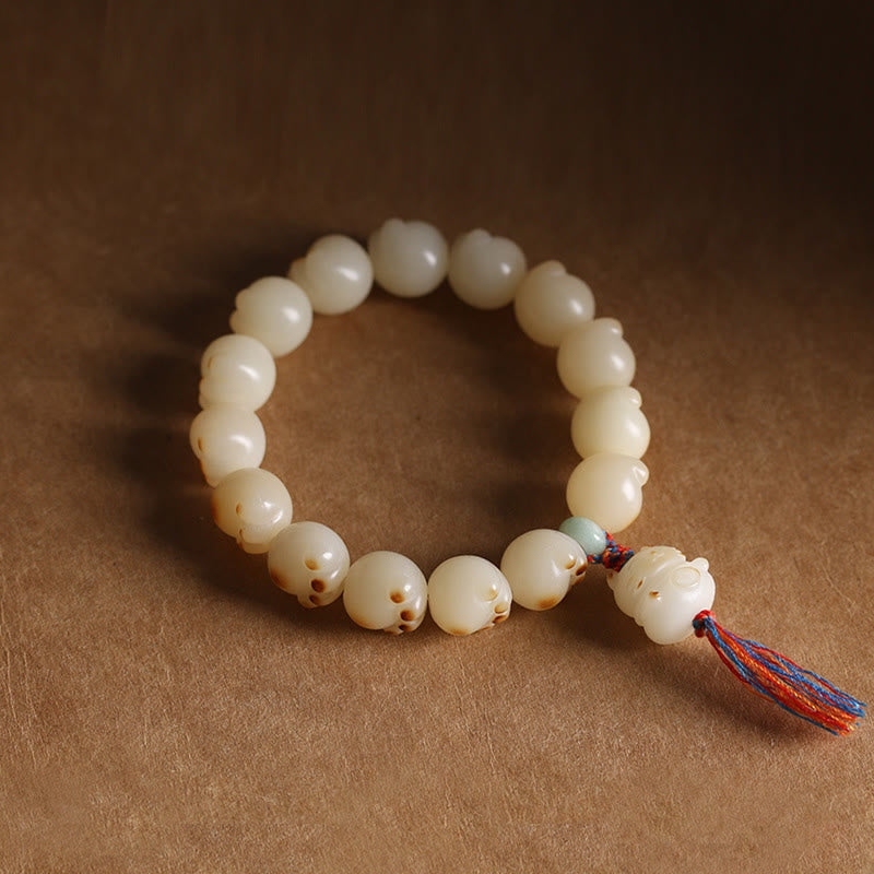 Bracelet d'harmonie en forme de patte de chat avec graines de Bodhi et chat porte-bonheur mignon en Buddha Stones - image 2