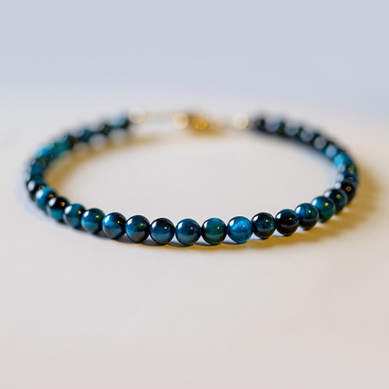 Bracelet de protection en pierre naturelle œil de tigre bleu Buddha Stones