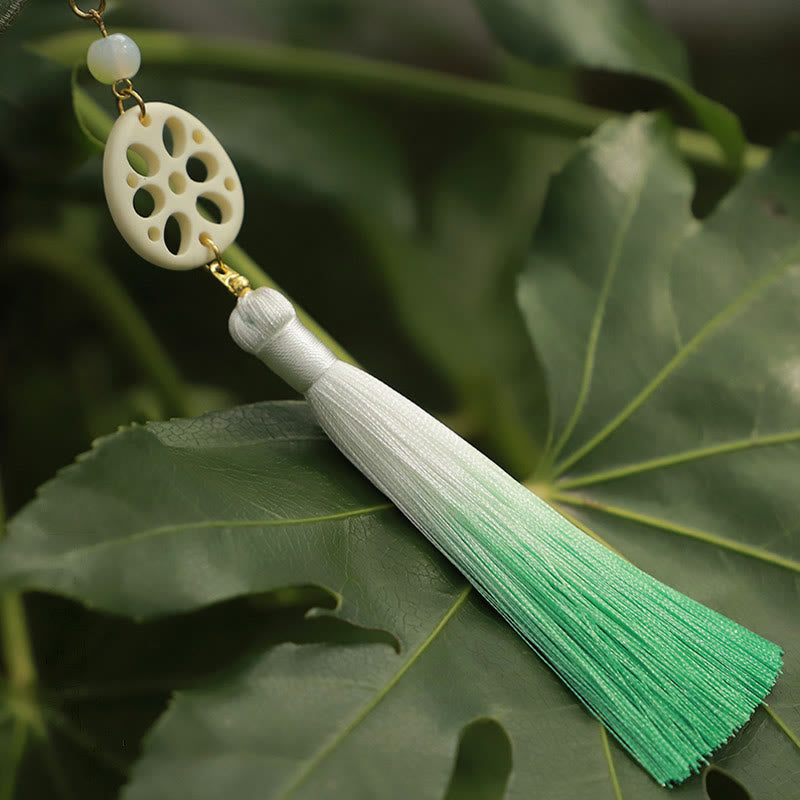 Sac à bandoulière avec broderie de Buddha Stones et de Lotus, poisson Koi, lapin, fleur, Hanfu - image 7