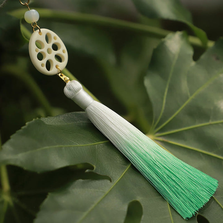 Sac à bandoulière avec broderie de Buddha Stones et de Lotus, poisson Koi, lapin, fleur, Hanfu - image 7