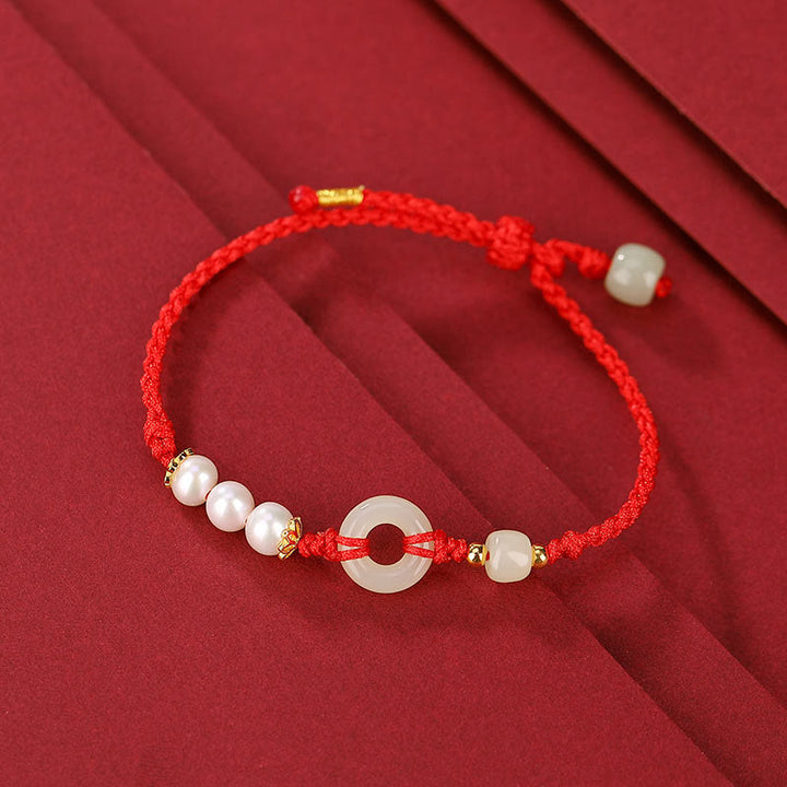 Bracelet porte-bonheur en perles de jade Hetian plaqué or en argent sterling 925 Buddha Stones