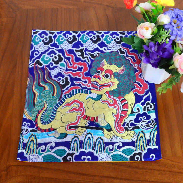 Tapis d'autel de prière Fengshui Kirin Tapis de méditation de guérison Symbole de bon augure