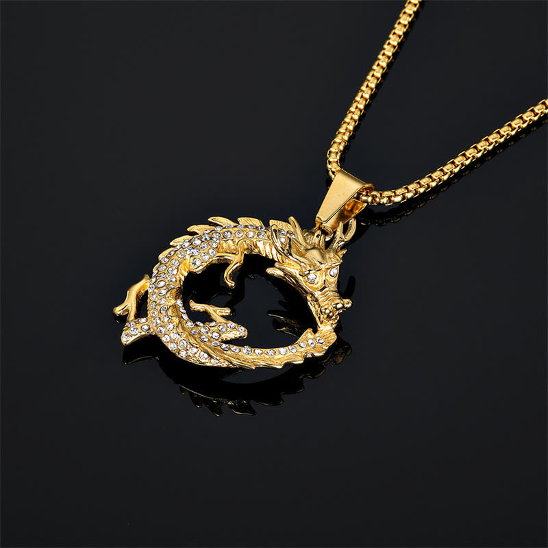 Collier pendentif de réussite avec motif de dragon du zodiaque chinois et Buddha Stones - image 4