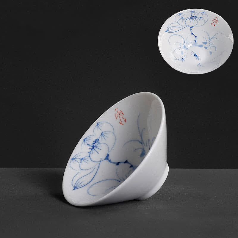 Buddha Stones Vintage Prune Orchidée Bambou Chrysanthème Lotus Koi Poisson Tasse à Thé en Céramique Tasses à Thé Kung Fu