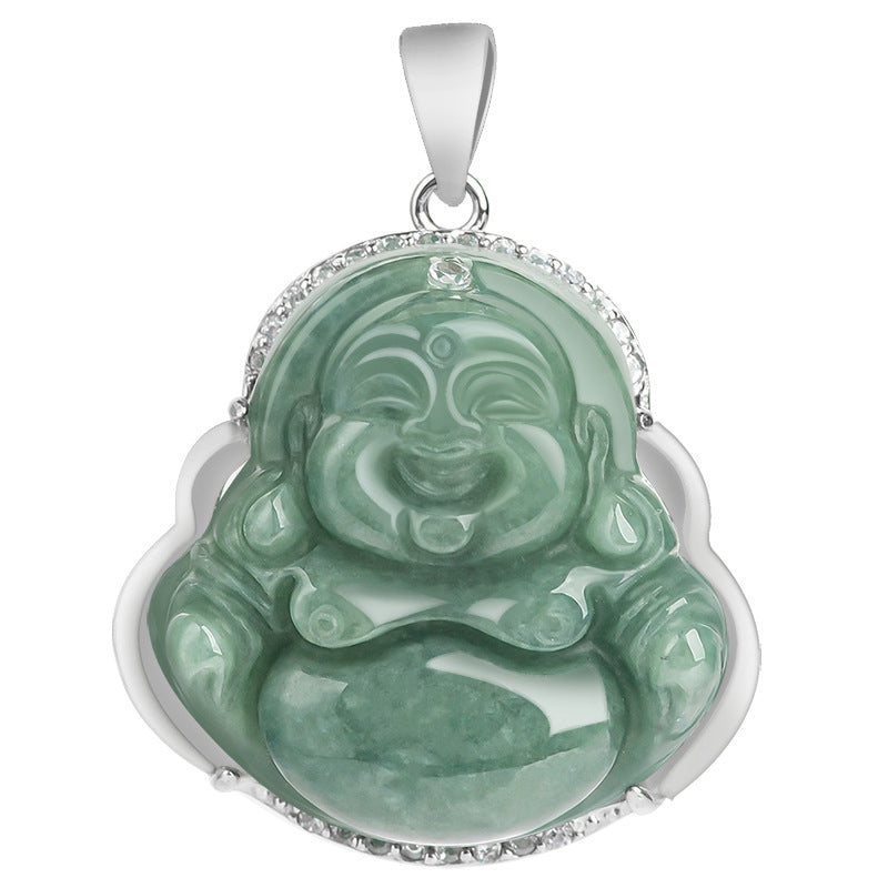 Buddha Stones en argent sterling 925 et jade Bouddha rieur - image 13