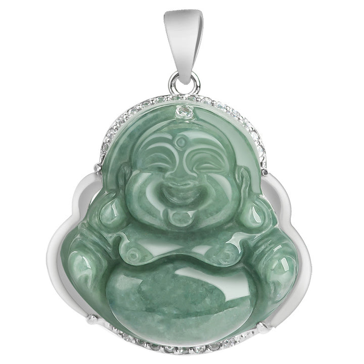 Buddha Stones en argent sterling 925 et jade Bouddha rieur - image 13
