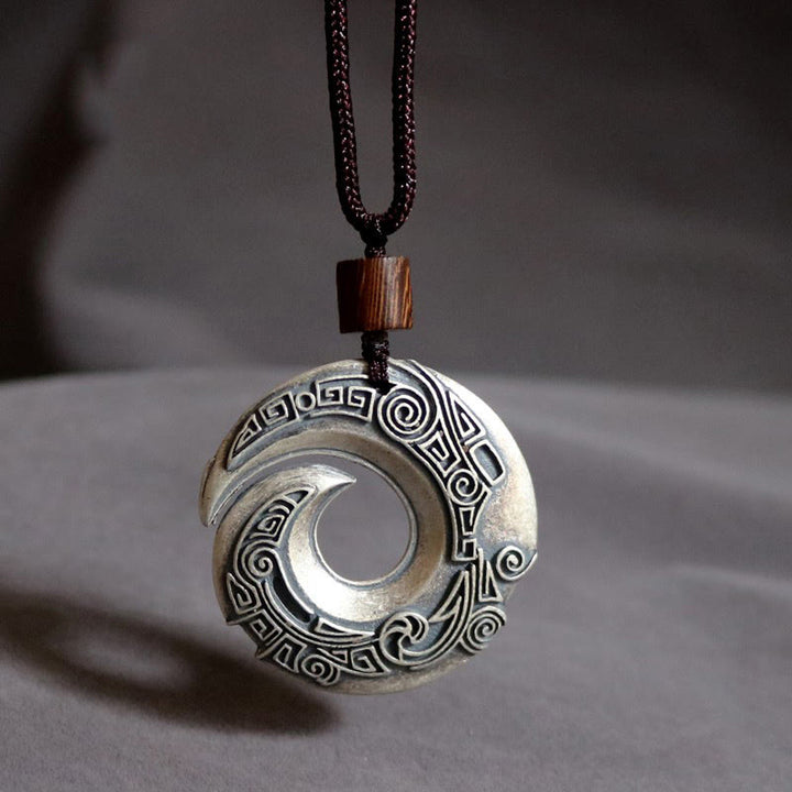 Collier pendentif porte-bonheur en cuivre avec Buddha Stones pour améliorer la chance