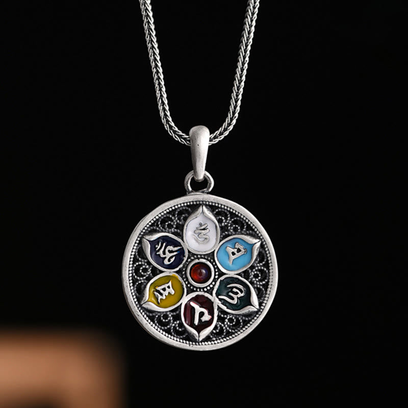 Buddha Stones tibétaines Om Mani Padme Hum pureté collier pendentif - Om Mani Padme Hum (Amour♥ Focus) - image 1