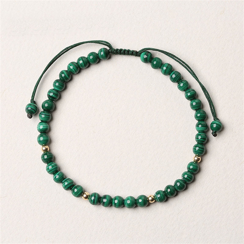 Bracelet de protection et de calme en malachite naturelle de 4 mm Buddha Stones - image 1