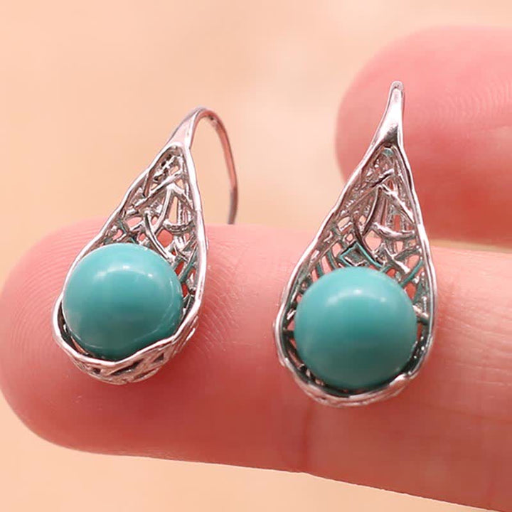 Boucles d'oreilles pendantes en argent sterling 925 avec Buddha Stones - image 2