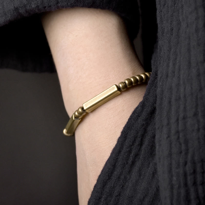 Bracelet tibétain simple en cuivre avec Buddha Stones pour la richesse et la chance