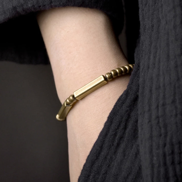 Bracelet tibétain simple en cuivre avec Buddha Stones pour la richesse et la chance