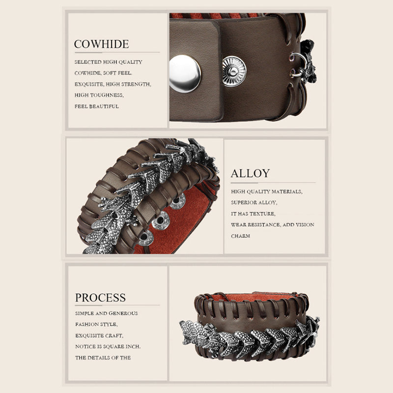 Bracelet de protection en cuir de dragon