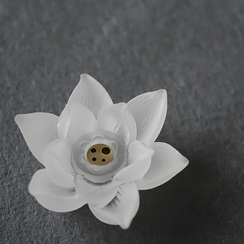 Brûle-encens en forme de bâton de méditation et de guérison en cristal Lotus Liuli de Buddha Stones - image 17
