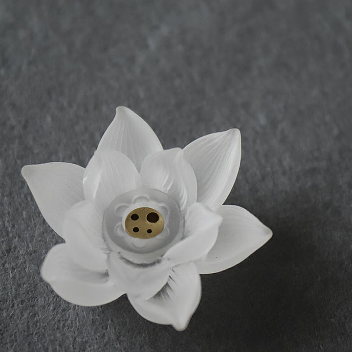 Brûle-encens en forme de bâton de méditation et de guérison en cristal Lotus Liuli de Buddha Stones - image 17