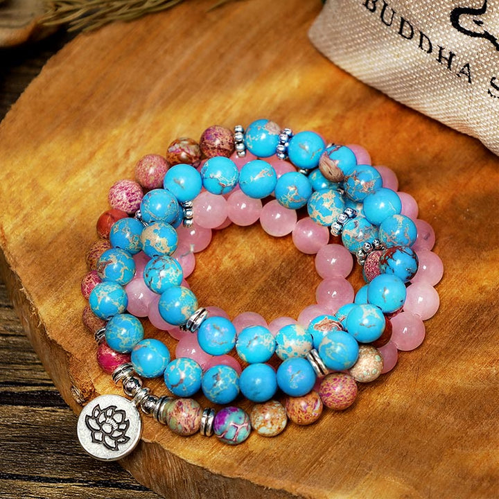 Buddha Stones violettes et lotus