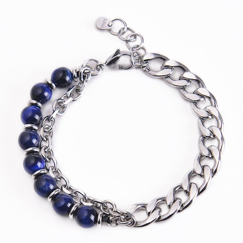 Bracelet de force en pierre givrée avec œil de tigre et jaspe Picasso Buddha Stones