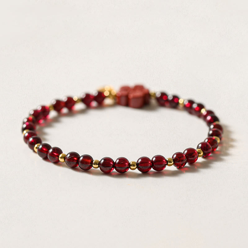 Bracelet Buddha Stones en or 14 carats avec grenat naturel et cinabre - image 4